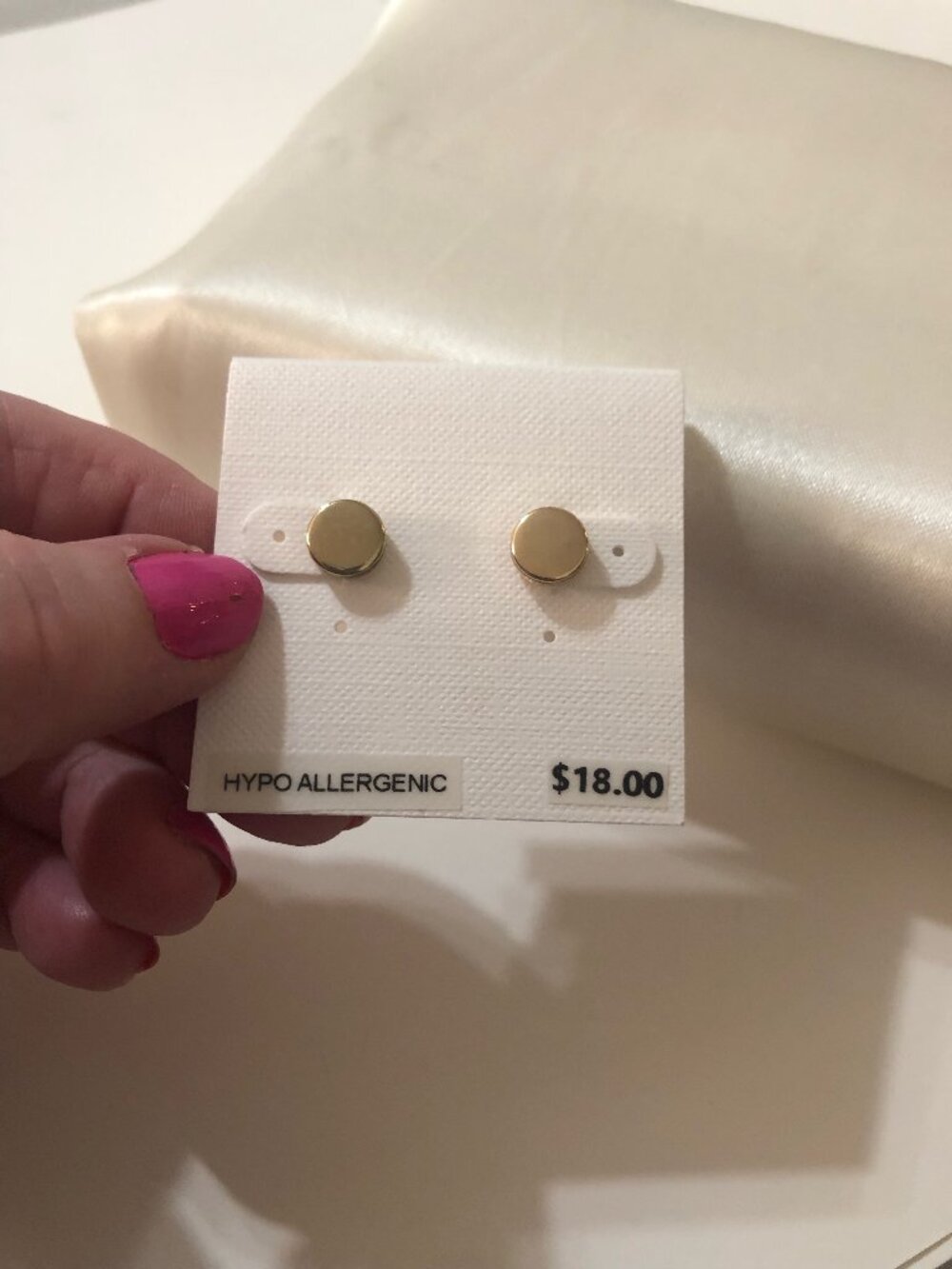 Gold Tone 1/4" Round Stud Earrings